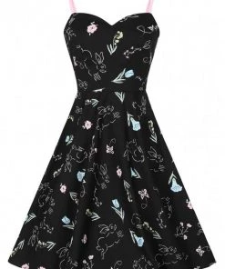 Hell Bunny Binky Bunny 50's Swing Dress Black