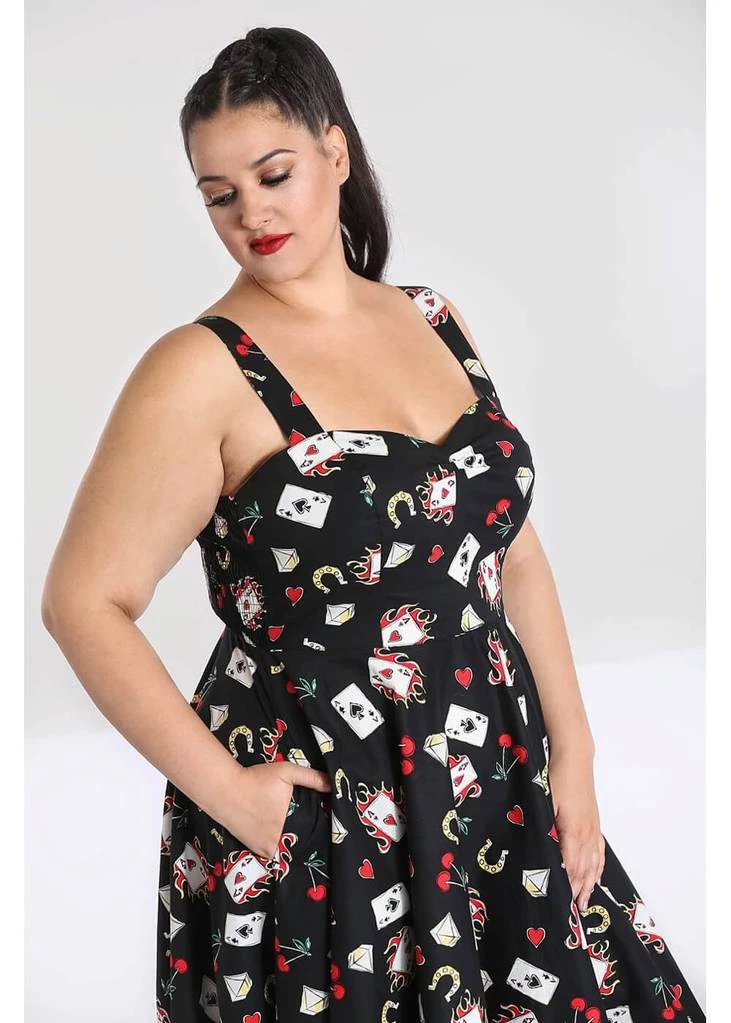 Hell Bunny Viva Las Vegas 50's Swing Dress Black New In