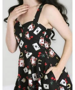 Hell Bunny Viva Las Vegas 50's Swing Dress Black New In