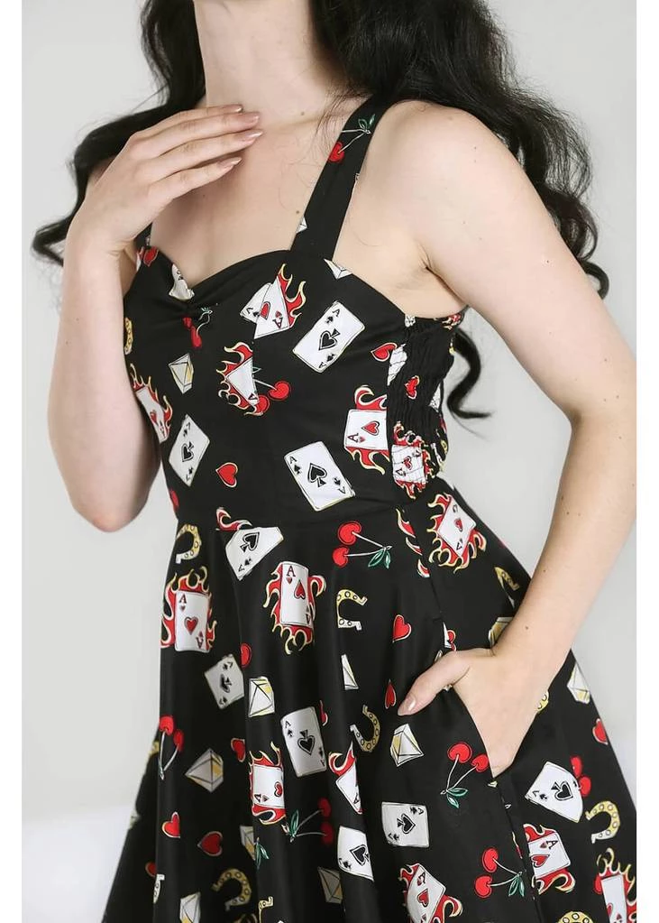 Hell Bunny Viva Las Vegas 50's Swing Dress Black New In