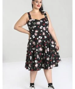 Hell Bunny Viva Las Vegas 50's Swing Dress Black New In