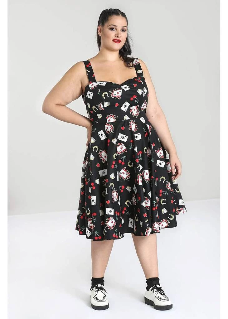 Hell Bunny Viva Las Vegas 50's Swing Dress Black New In