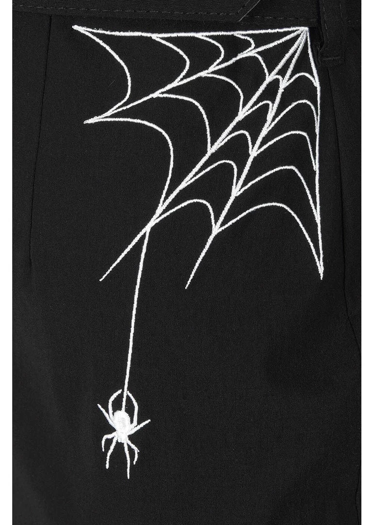 New In Hell Bunny Miss Muffet Spider 50's Pencil Dress Black