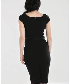 New In Hell Bunny Miss Muffet Spider 50's Pencil Dress Black