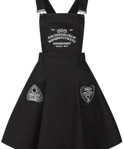 Hell Bunny Samara Ouija 60's Pinafore Dress Black