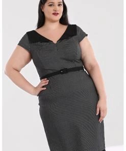 Hell Bunny Jack Bat 50's Pencil Dress Black
