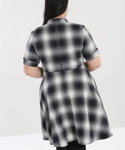 New In Hell Bunny Eddystone 50's Mid Swing Dress Grey