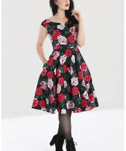 New In Hell Bunny Ruby Roses 50's Swing Dress Black