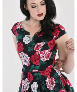 New In Hell Bunny Ruby Roses 50's Swing Dress Black