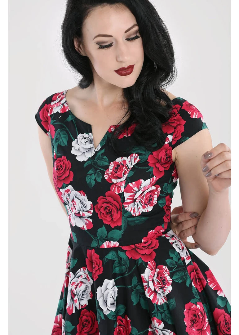 New In Hell Bunny Ruby Roses 50's Swing Dress Black
