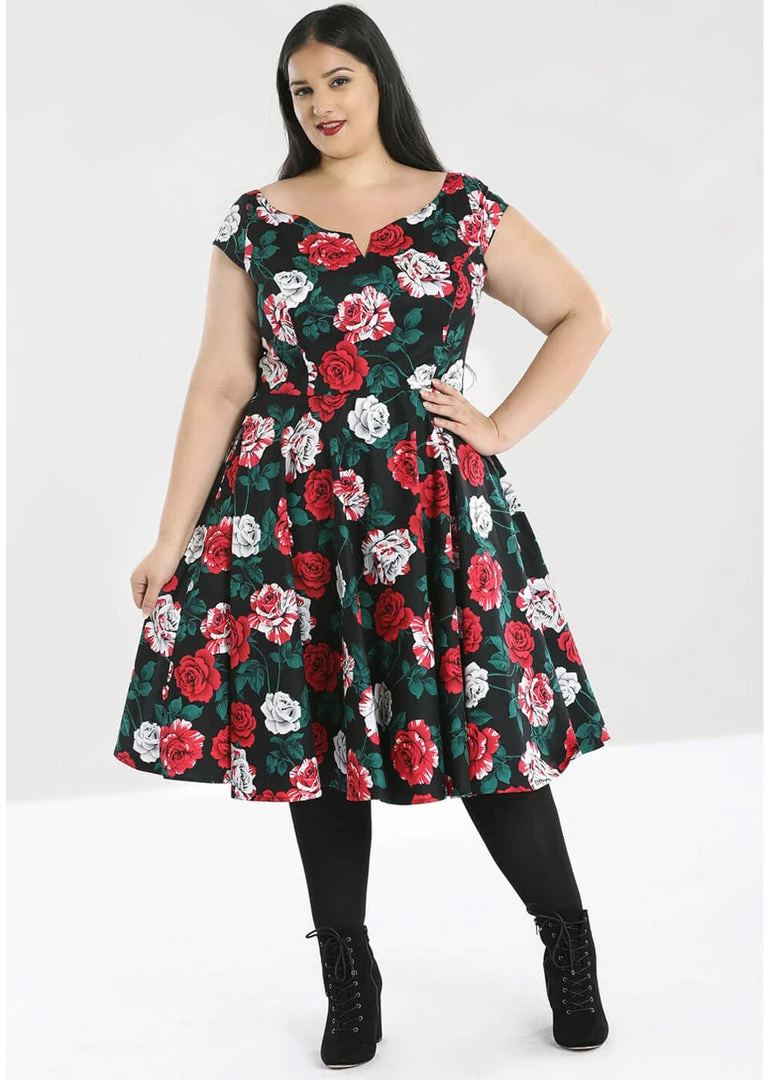 New In Hell Bunny Ruby Roses 50's Swing Dress Black