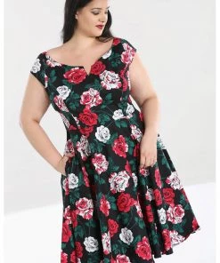 New In Hell Bunny Ruby Roses 50's Swing Dress Black