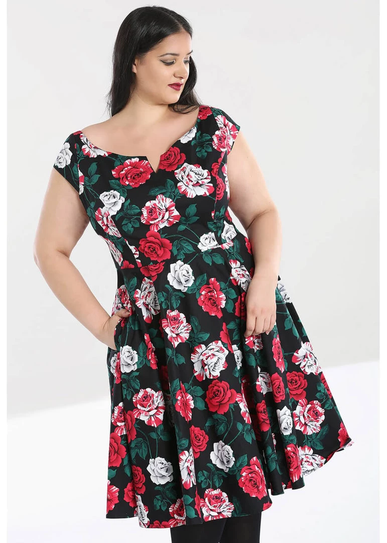New In Hell Bunny Ruby Roses 50's Swing Dress Black