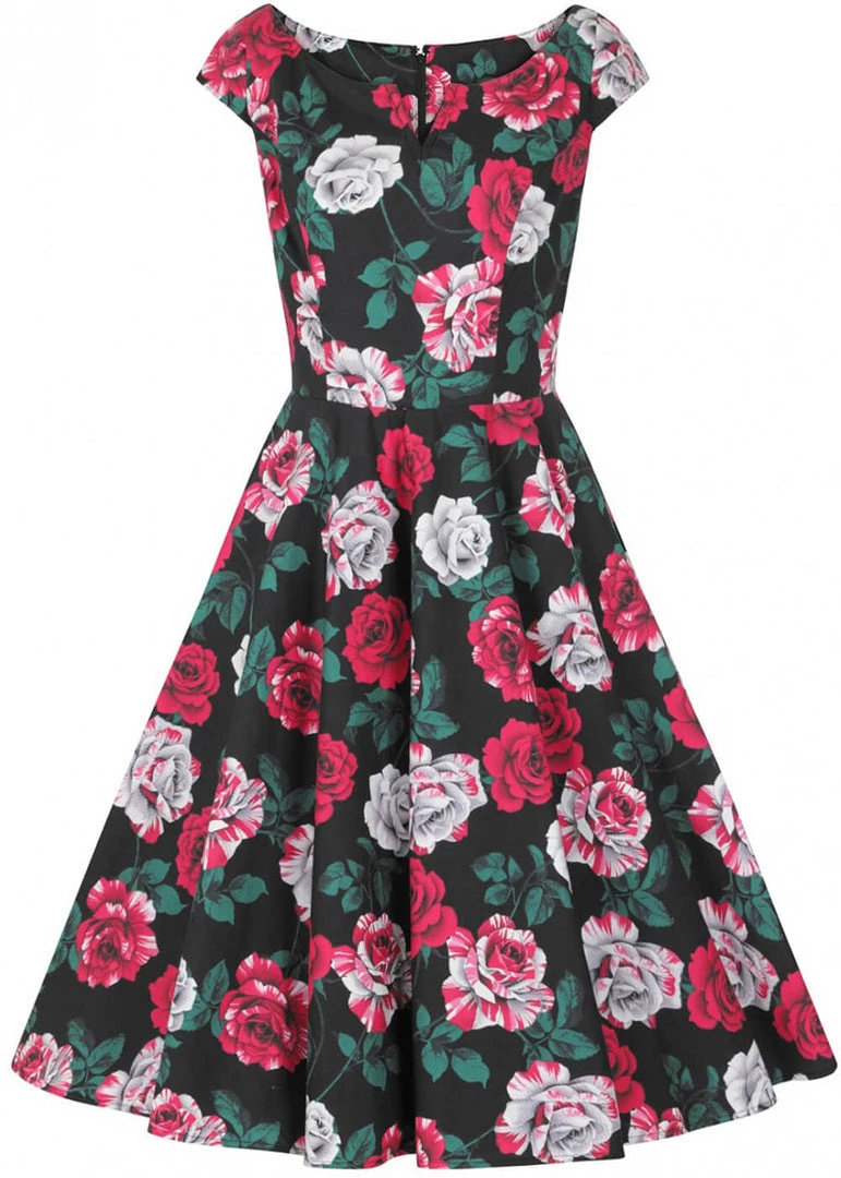 New In Hell Bunny Ruby Roses 50's Swing Dress Black