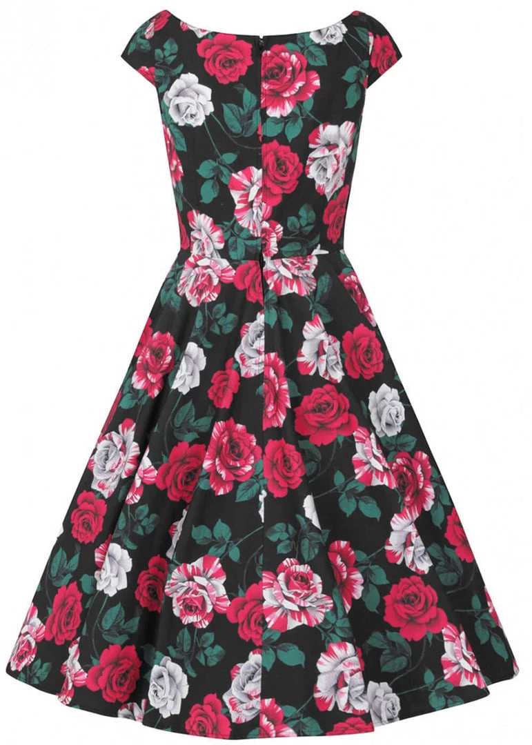 New In Hell Bunny Ruby Roses 50's Swing Dress Black