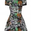 New In Hell Bunny Be Afraid Halloween 60's Mini Dress Multi