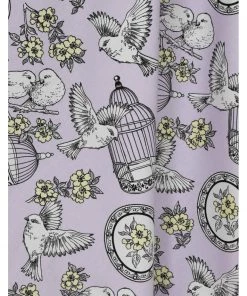 New In Hell Bunny Birdcage 50's Swing Dress Lavender