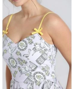 New In Hell Bunny Birdcage 50's Swing Dress Lavender