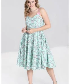 Hell Bunny Birdcage 50's Swing Dress Mint New In