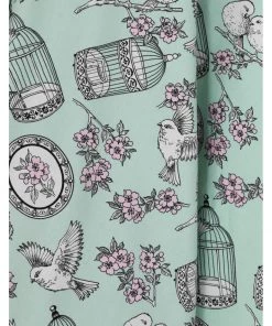 Hell Bunny Birdcage 50's Swing Dress Mint New In