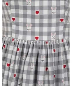 Hell Bunny Hopper Gingham 50's Swing Dress Grey