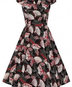 Hell Bunny Lanah Fan 50's Swing Dress Black