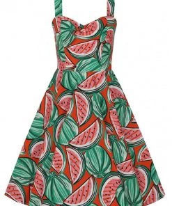 New In Hell Bunny Melonie 50's Swing Dress Orange