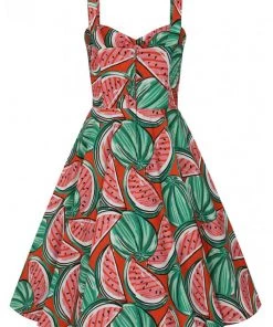 New In Hell Bunny Melonie 50's Swing Dress Orange