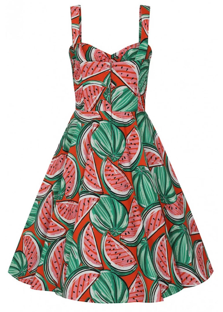 New In Hell Bunny Melonie 50's Swing Dress Orange