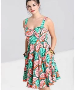 New In Hell Bunny Melonie 50's Swing Dress Orange