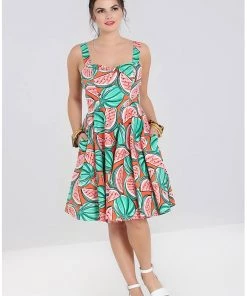 New In Hell Bunny Melonie 50's Swing Dress Orange