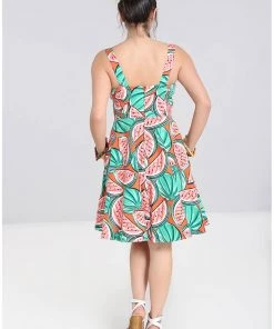 New In Hell Bunny Melonie 50's Swing Dress Orange