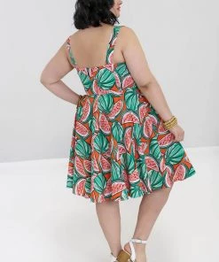 New In Hell Bunny Melonie 50's Swing Dress Orange