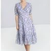 Hell Bunny Willow Sparrow Birdcage 70's Midi Dress Lavender