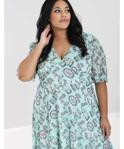 Hell Bunny Willow Sparrow Birdcage 70's Midi Dress Mint New In