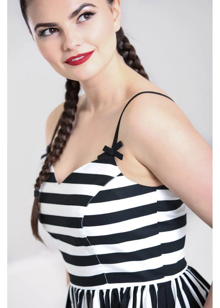 Hell Bunny Juno 50's Swing Dress Black White New In