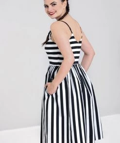 Hell Bunny Juno 50's Swing Dress Black White New In