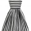 Hell Bunny Juno 50's Swing Dress Black White New In