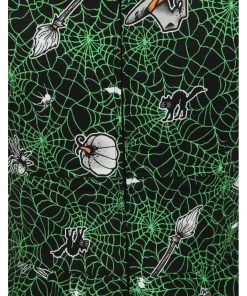 Hell Bunny Hex Spiderweb 50's Mid Swing Dress Black New In