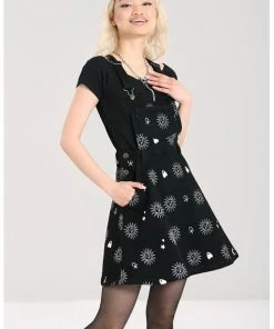 New In Hell Bunny Oculus Pinafore 60's Dress Black