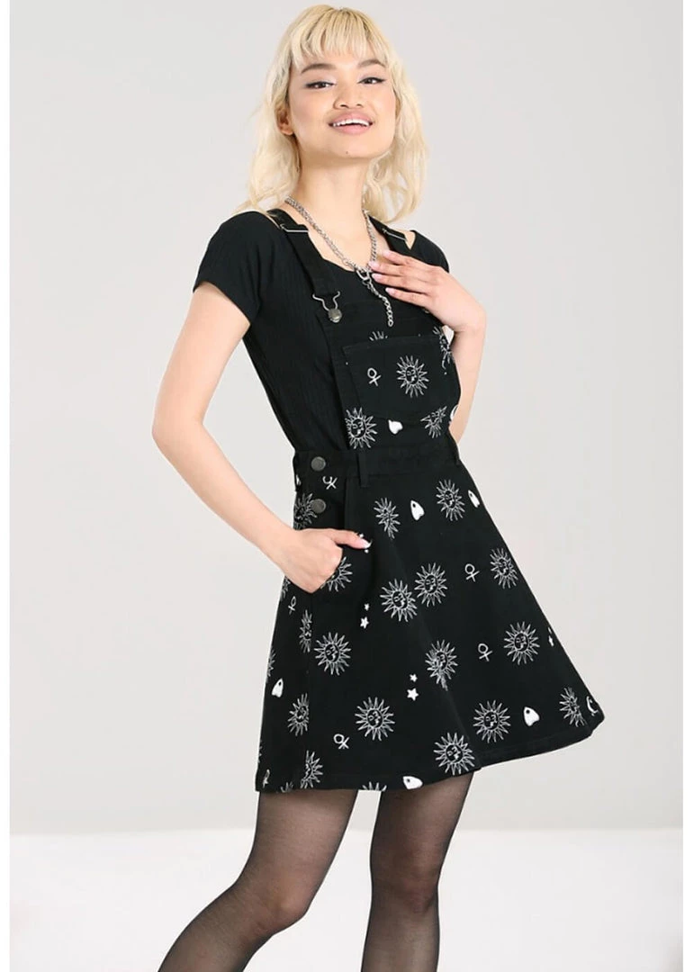 New In Hell Bunny Oculus Pinafore 60's Dress Black
