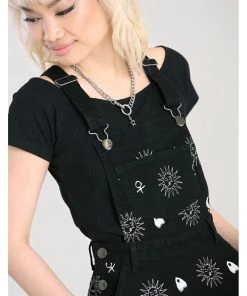 New In Hell Bunny Oculus Pinafore 60's Dress Black