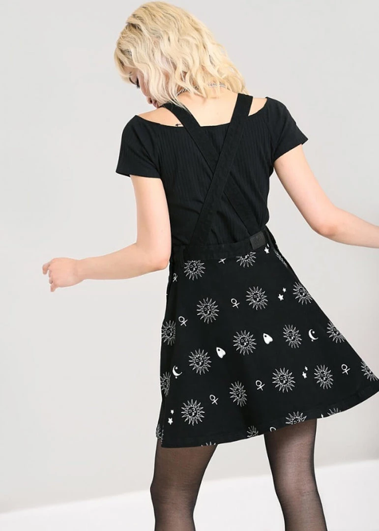 New In Hell Bunny Oculus Pinafore 60's Dress Black