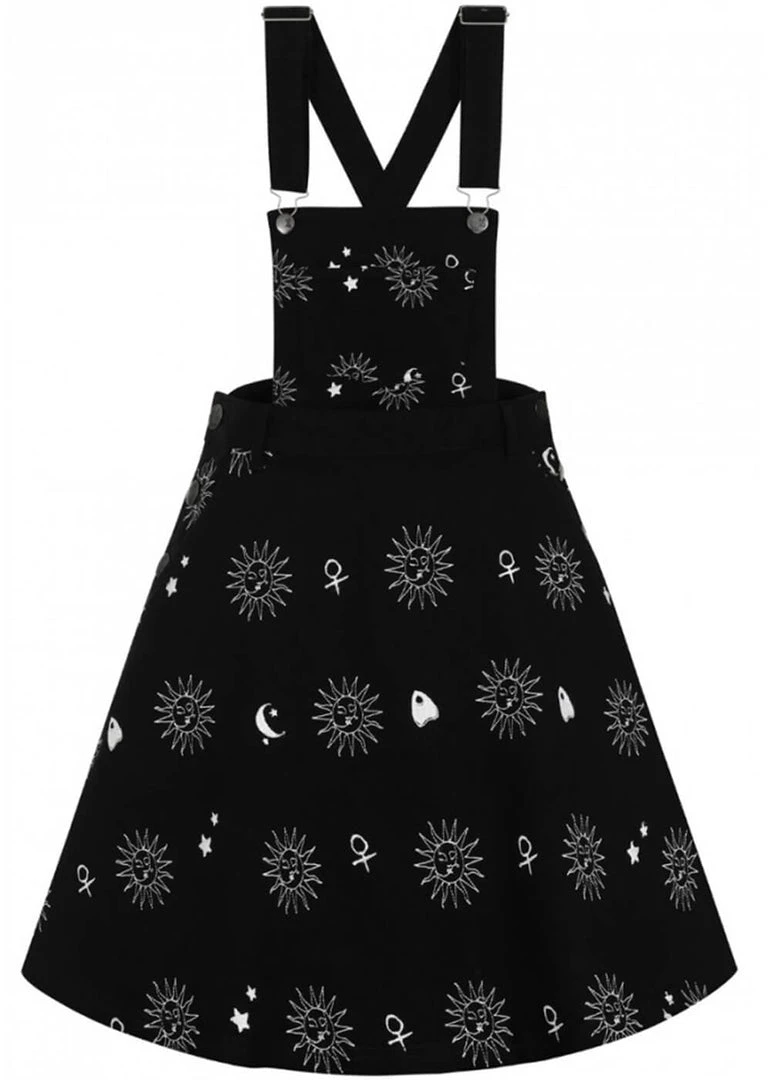 New In Hell Bunny Oculus Pinafore 60's Dress Black