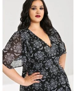 Hell Bunny Lost Whispers 70's Dress Black