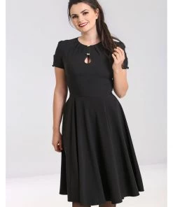 Hell Bunny Riley 40's Swing Dress Black New In