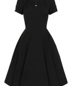 Hell Bunny Riley 40's Swing Dress Black New In