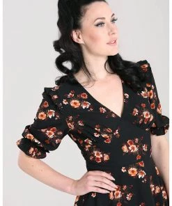 Hell Bunny Orla 40's Dress Black New In