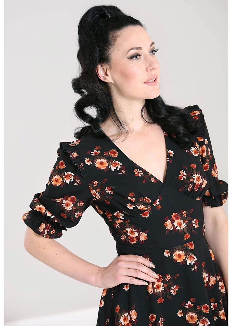 Hell Bunny Orla 40's Dress Black New In