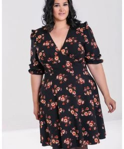 Hell Bunny Orla 40's Dress Black New In